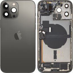 Capac Baterie Apple iPhone 13 Pro Max, Cu Carcasa Mijloc, Full Parts, Negru (Graphite), Swap Premium