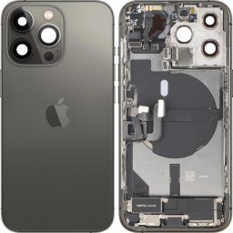 Capac Baterie Apple iPhone 13 Pro, Cu Carcasa Mijloc, Full Parts, Negru (Graphite), Swap Premium