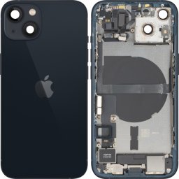 Capac Baterie Apple iPhone 13, Cu Carcasa Mijloc, Full Parts, Negru (Midnight), Swap Premium