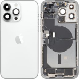 Capac Baterie Apple iPhone 14 Pro Max, Cu Carcasa Mijloc, Full Parts, Argintiu, Swap Premium