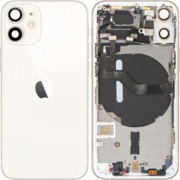Capac Baterie Apple iPhone 12 mini, Cu Carcasa Mijloc, Alb, Swap Premium