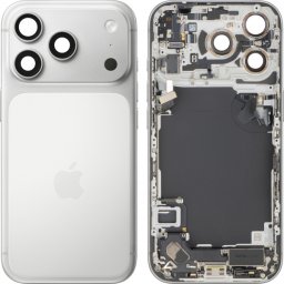 Capac Baterie Apple iPhone 17 Pro, Cu Carcasa Mijloc, Full Parts, Argintiu, Swap Premium