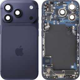 Capac Baterie Apple iPhone 17 Pro, Cu Carcasa Mijloc, Full Parts, Bleumarin (Deep Blue), Swap Premium