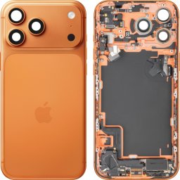 Capac Baterie Apple iPhone 17 Pro Max, Cu Carcasa Mijloc, Full Parts, Portocaliu (Cosmic Orange), Swap Premium