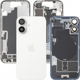 Capac Baterie Apple iPhone 17, Cu Carcasa Mijloc, Full Parts, Alb, Swap Premium
