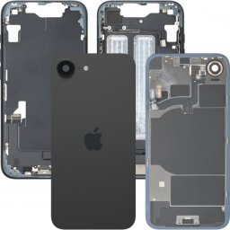Capac Baterie Apple iPhone 16e, Cu Carcasa Mijloc, Full Parts, Negru, Swap Premium