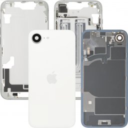 Capac Baterie Apple iPhone 16e, Cu Carcasa Mijloc, Alb, Swap Premium