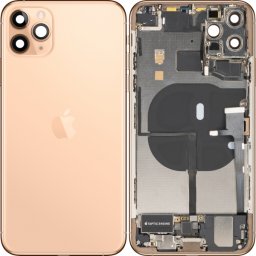 Capac Baterie Apple iPhone 11 Pro Max, Cu Carcasa Mijloc, Full Parts, Auriu (Matte Gold), Swap Premium