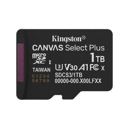 Card Memorie microSDXC Kingston Canvas Select Plus SDCS3 SDCS3/1TBSP 1TB, Class 10, UHS-I U3, V30, A1