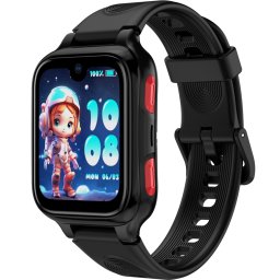 Smartwatch monitorizare copii Lagenio K9 Black, 4G SIM, Wi-Fi, 1.78 AMOLED, GPS, 1GB RAM, 8GB, Apeluri Video si Voce HD, Camera 5MP, Buton SOS, Rezistenta IP67, Android