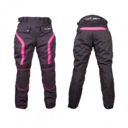 Pantaloni Moto Femei W-TEC Durmanes Lady - Negru/Roz