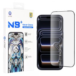 Folie de protectie Ecran Lito NB pentru Apple iPhone 18 Pro / 17 Pro, Sticla Securizata, Full Glue, Neagra