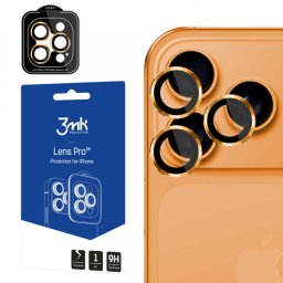 Folie de protectie Camera Spate 3MK Protection Pro pentru Apple iPhone 18 Pro Max / 17 Pro Max / 18 Pro / 17 Pro, Sticla Securizata, Portocalie