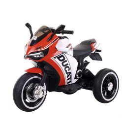 Motocicleta electrica pentru copii HT-6188, sezut piele, acceleratie pe maner, 2-8 ani, Rosu