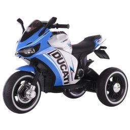 Motocicleta electrica pentru copii HT-6188, sezut piele, acceleratie pe maner, 2-8 ani, Albastru