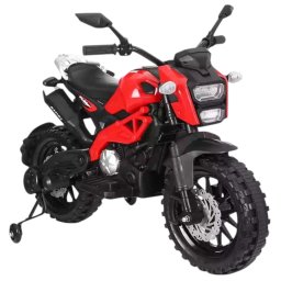 Motocicleta electrica copii Enduro DLS01, 12V, suspensie, MP3, roti ajutatoare, 3-8 ani, rosu