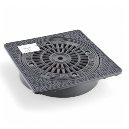 Capac camin, grila perforata, PP, teava 315 mm, 365 x 365 mm, Patrat, max 3 tone, Karmat DTK315D, Teraplast,