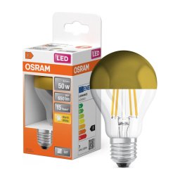Bec LED cu vârf oglindă FILAMENT E27/6,5W/230V 2700K auriu - Osram