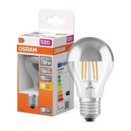 Bec LED cu vârf oglindă FILAMENT E27/6,5W/230V 2700K argintiu- Osram