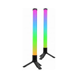 Set de 2 lămpi de birou LED RGBIC, reglabile (LED/5W/5V), negre, cu telecomandă
