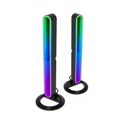 Set 2x lămpi de birou LED RGBIC reglabile, LED/5W/5V, negre + telecomandă