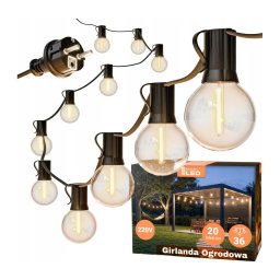 Ghirlandă LED decorativă pentru exterior 36xE12/1W/230V 22,35 m IP65 neagră
