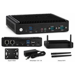 Mini PC Fanless V3-2C2L industrial Intel N100, 8GB RAM, 256GB M.2 2280, functionare 24/7, VESA, Win11Pro