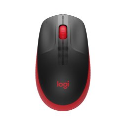 MOUSE LOGITECH, "M190", PC sau NB, wireless, 2.4GHz, optic, 1000 dpi, butoane/scroll 3/1, , negru / rosu, 45507061 "910-005908" (timbru verde 0.18 lei)