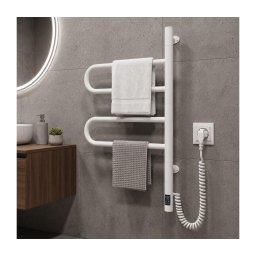 Vertaduro - Uscător electric rotativ de prosoape cu termostat ELA 60W/230V 65x49 cm IP44 alb