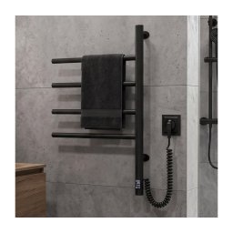 Vertaduro - Uscător electric rotativ pentru prosoape cu termostat ARA 60W/230V 65x49 cm IP44 negru