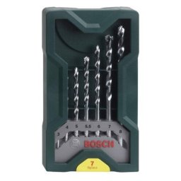 Set burghie pentru zidarie/piatra, prindere cilindrica, 3-8 mm, 7 buc