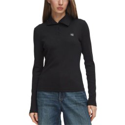 CALVIN KLEIN Bluză Wvn Label Tneck Henley LV047H203G UB1 black