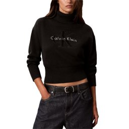CALVIN KLEIN Pulover Logo Tneck Pullover LV047H329G UB1 black