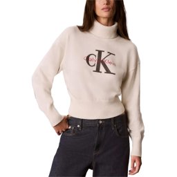 CALVIN KLEIN Pulover Logo Tneck Pullover LV047H329G YAS tofu