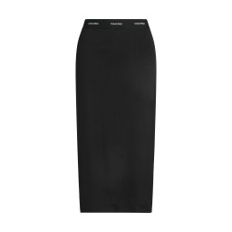CALVIN KLEIN Fusta 2X2 Baby Rib Logo Midi LV047H241G UB1 black
