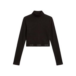 CALVIN KLEIN Top 2X2 Baby Rib Crop Logo Tnec LV047H240G UB1 black