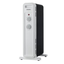 Calorifer electric Heinner HOH-M09WH-BK, 9 elementi, 2000 W, 3 trepte, alb-negru