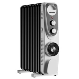 Calorifer electric Heinner HOH-MVT13WH-BK, 13 elementi, 2500 W, 3 trepte, alb-negru