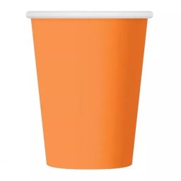 Pahar de hârtie colorat portocaliu, 250 ml, set 6 buc.