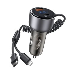 Incarcator auto YESIDO Y58 cu cablu USB-C/Lightning, 60W, incarcare rapida