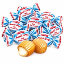 Dropsuri Roshen Sweet Drop, cu aromă și umplutură de lapte, 1 kg