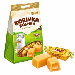 Caramele Roshen Korivka Sweet, cu umplutură de lapte și caramel, 205 g