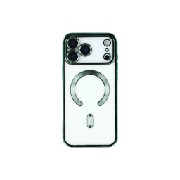 Husa Premium Siliconica Magnetica iPhone 17/18 Pro Max MagPlating DeLux Clear Green