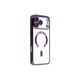 Husa Premium Siliconica Magnetica iPhone 17/18 Pro Max MagPlating DeLux Clear Purple