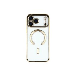 Husa Premium Siliconica Magnetica iPhone 17/18 Pro MagPlating DeLux Clear Gold