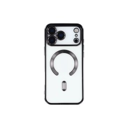 Husa Premium Siliconica Magnetica iPhone 17/18 Pro MagPlating DeLux Clear Black