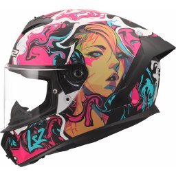 Casca LS2 Helmets Rapid III Cyberg- Integrală, Cyan/Roz, ECE 22.06