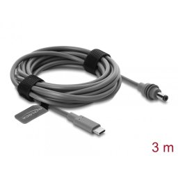 Cablu USB Type C la DC 5.5 x 2.1 mm T-T compatibil cu Starlink Mini 3m Gri, Delock 91821