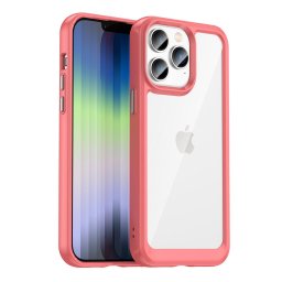 Husa Outer Space Case iPhone 14 Pro Max hard cover with a gel frame red