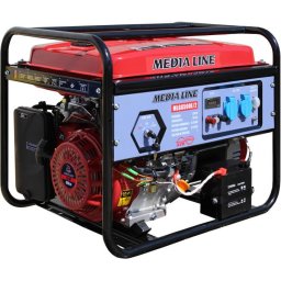 Generator curent Media Line MLG 6500E/2 putere 6.5kW 230 V benzina pornire electrica AVR rezervor 25L
